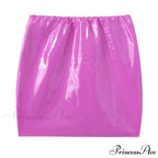 Latex Patent Leather Miniskirt