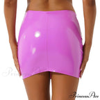 Latex Patent Leather Miniskirt