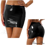 Latex Patent Leather Miniskirt