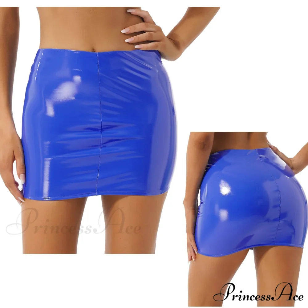 Latex Patent Leather Miniskirt