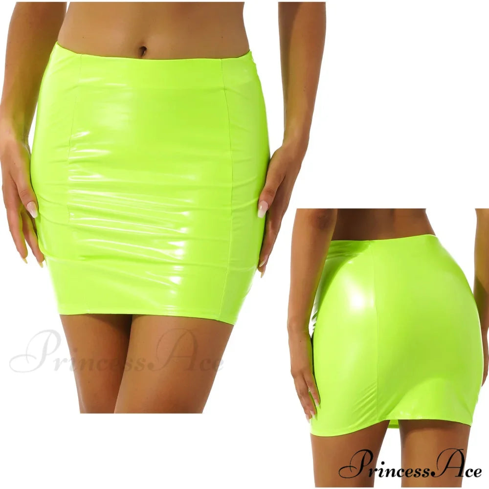 Latex Patent Leather Miniskirt