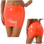 Latex Patent Leather Miniskirt
