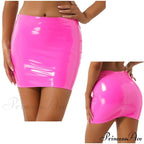 Latex Patent Leather Miniskirt