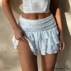 Layered Blossom Lace Mini Skirt