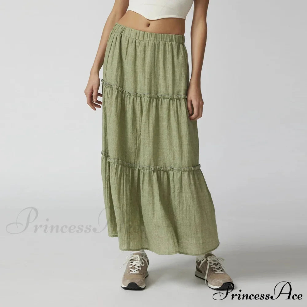 Layered Bohemian Ruffle Edge Skirt