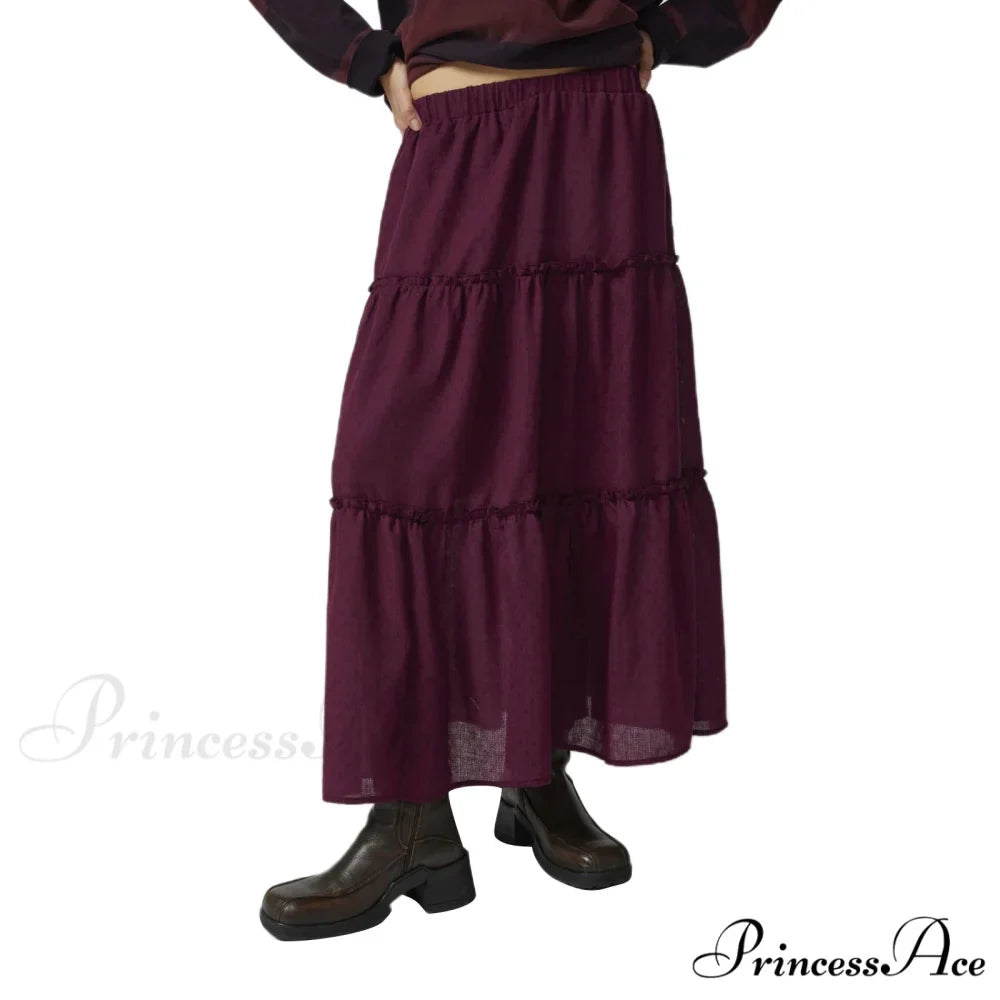 Layered Bohemian Ruffle Edge Skirt