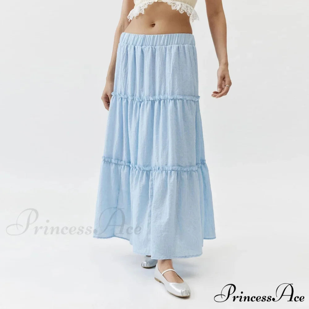 Layered Bohemian Ruffle Edge Skirt