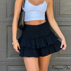 Layered Flounced Draped Skirt