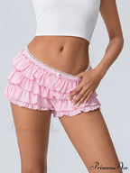 Layered Flounced Stretchy Waist Short