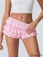 Layered Flounced Stretchy Waist Short