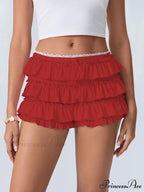 Layered Flounced Stretchy Waist Short