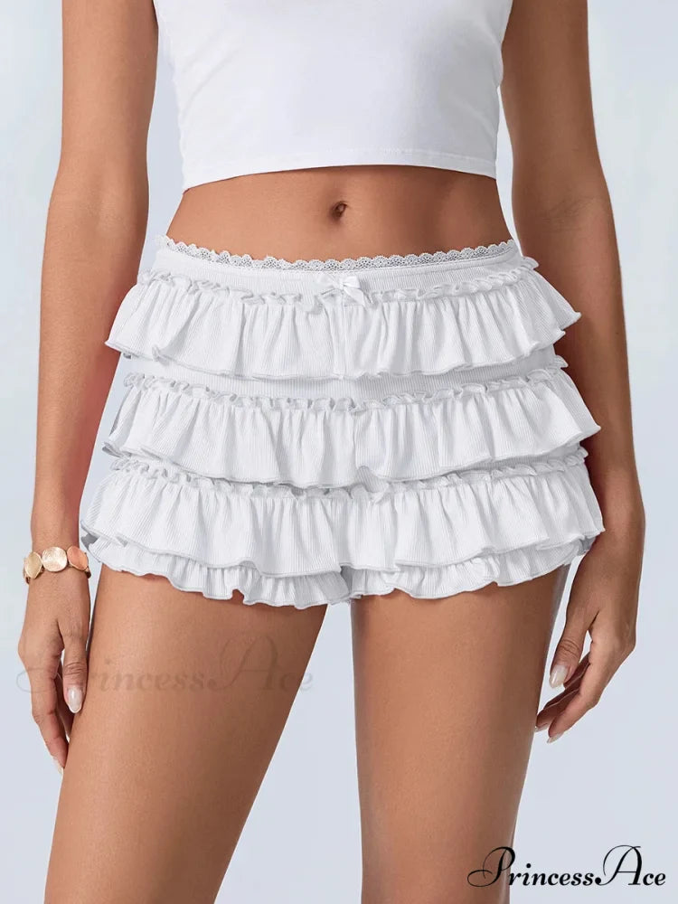 Layered Flounced Stretchy Waist Short