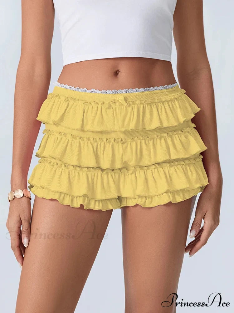 Layered Flounced Stretchy Waist Short