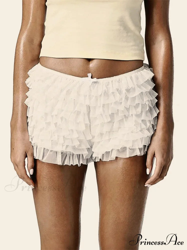 Layered Frill Ribbon Patchwork Short