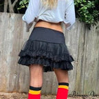 Layered Lace Flounced Retro Skirt