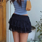 Layered Lace Lower Waist Skirt