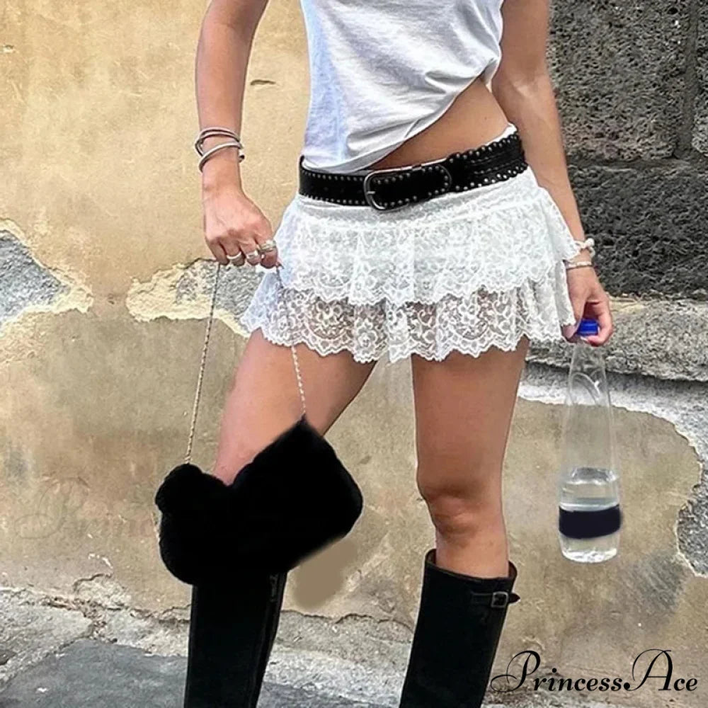 Layered Lace Lower Waist Skirt