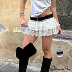 Layered Lace Lower Waist Skirt