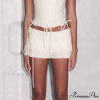 Layered Side Fastened Short Skirt