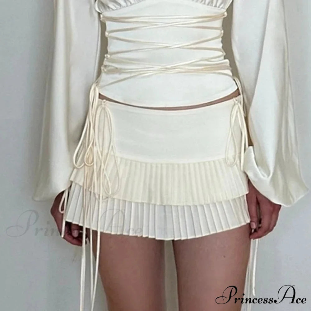 Layered Side Fastened Short Skirt