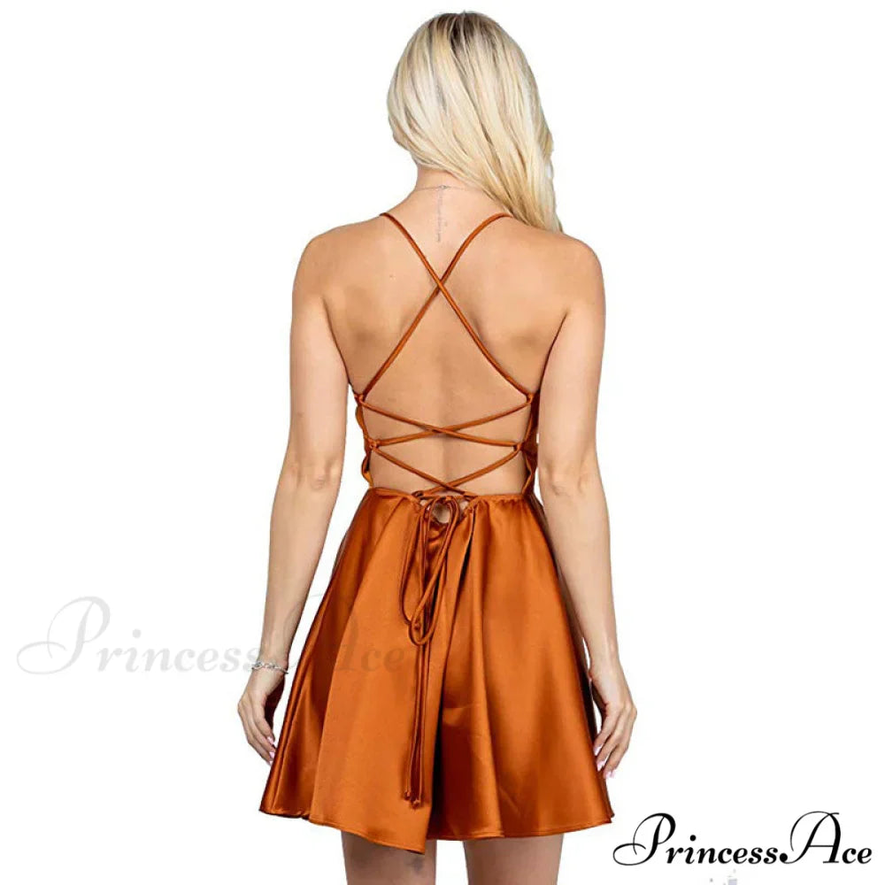 Leandra Satin Stylish Skater Dress