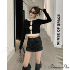 Leather Coquette Slim High Waisted A-line Casual Skirt