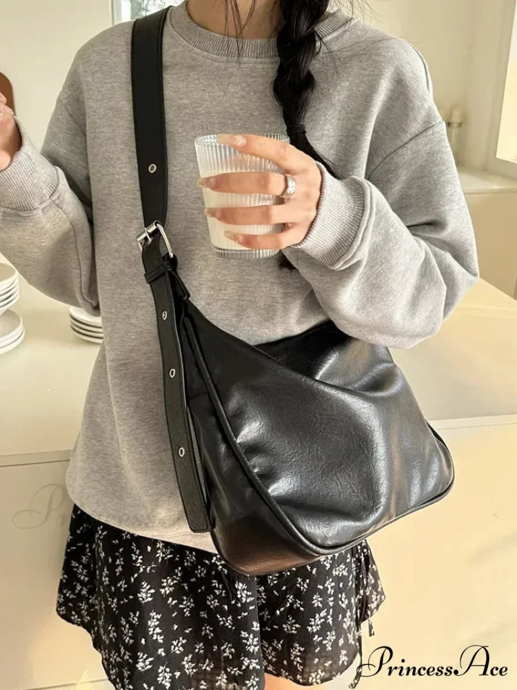 Leather Lavish Messenger Crossbody Bag