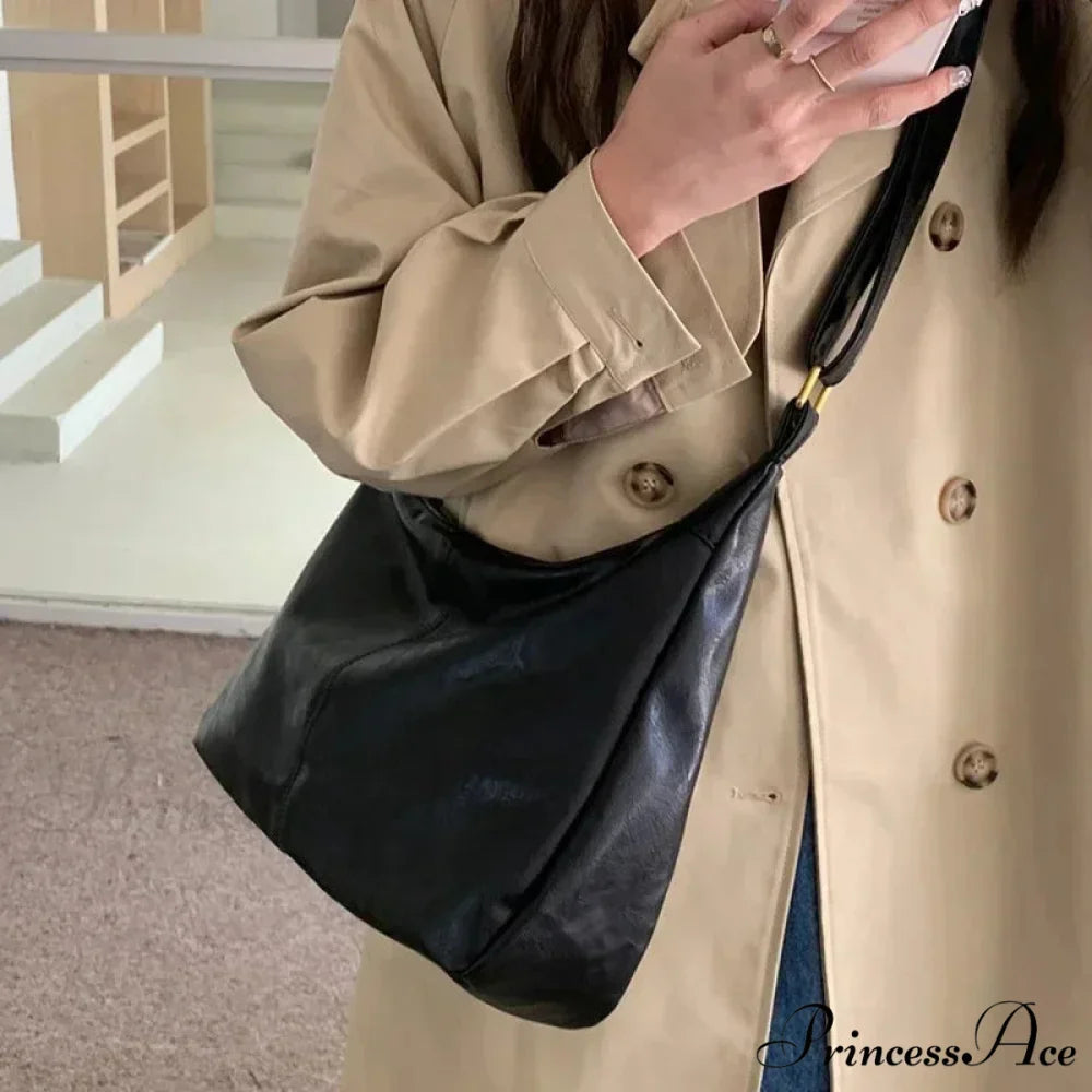 Leather Lavish Messenger Crossbody Bag