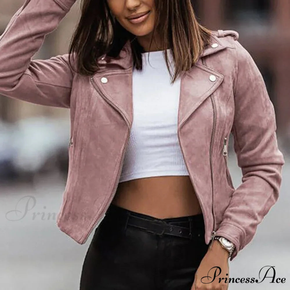 Leather Street Wear Zipper Casual Coats