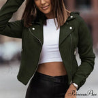 Leather Street Wear Zipper Casual Coats