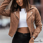 Leather Street Wear Zipper Casual Coats