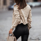 Leather Street Wear Zipper Casual Coats