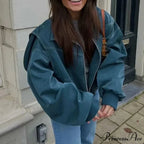 Leather Streetwear Red Coat