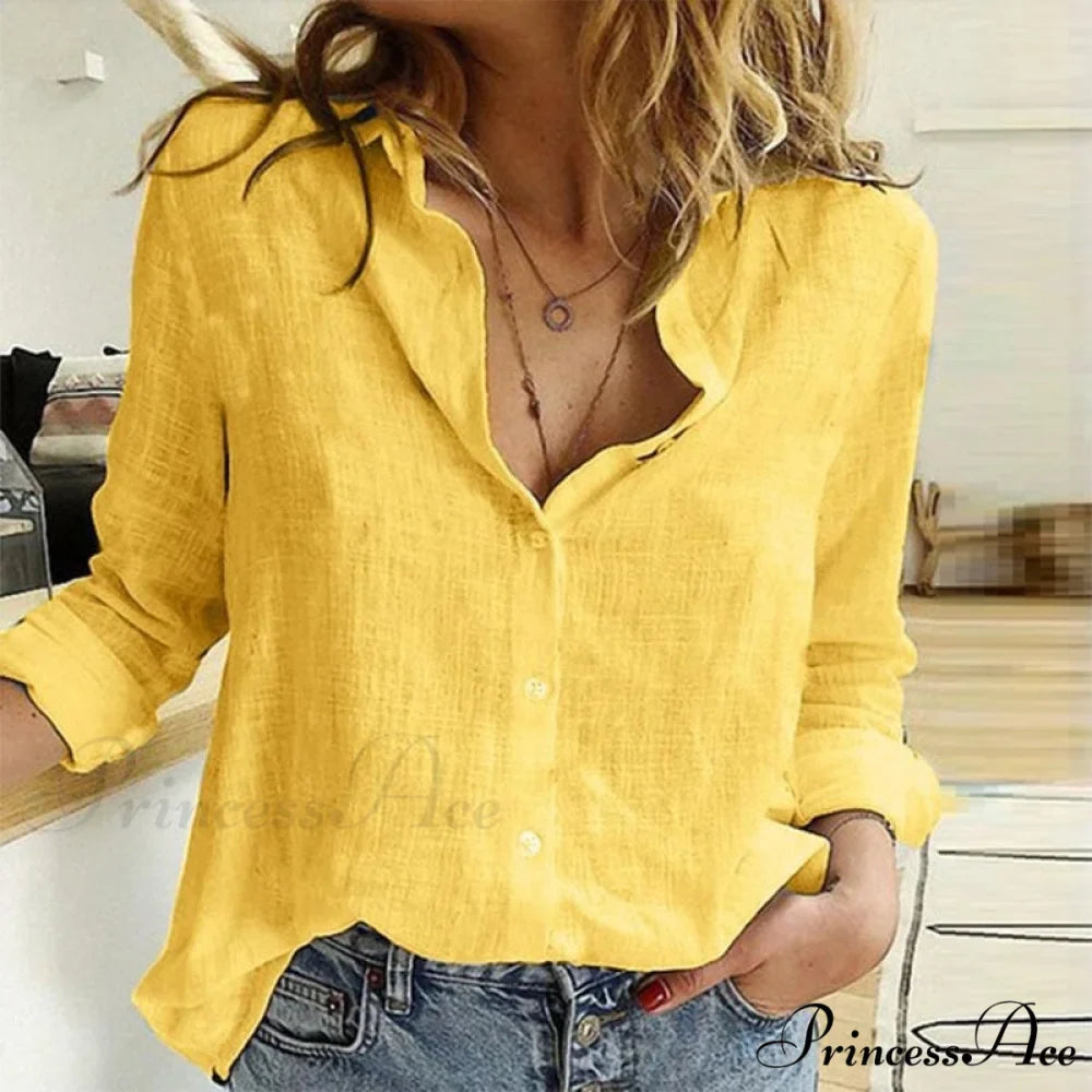 Leisure White Yellow Shirts