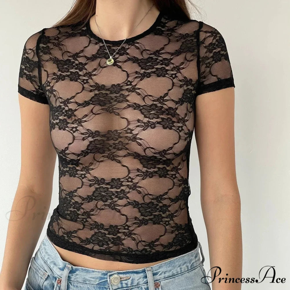 Leopand Mesh Cut Neck Crop Top