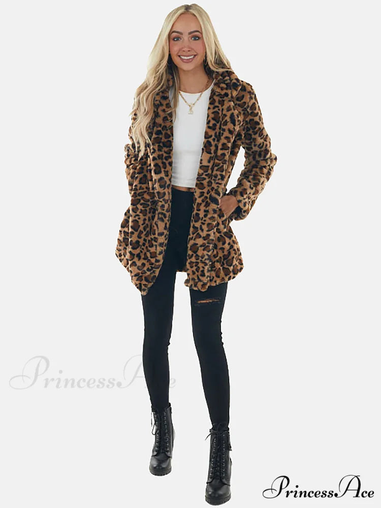 Leopard Bear Hooded Trendy Cute Fuzzy Romper