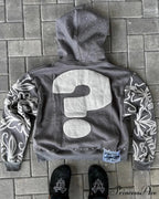 Letter Design Zip Hoodie