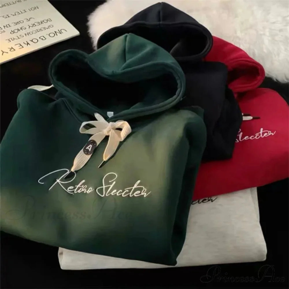 Letter Print Fall Gothic Style Hoodie