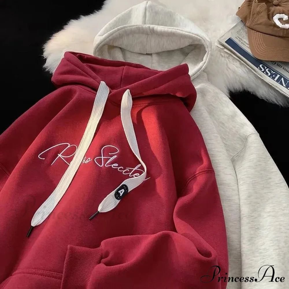 Letter Print Fall Gothic Style Hoodie