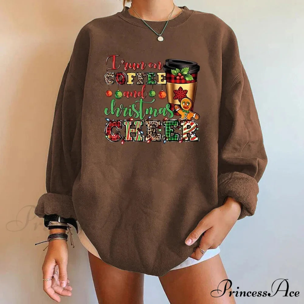 Letter Y2K Trendy Round Neck Casual Autumn Spring Christmas Hoodie