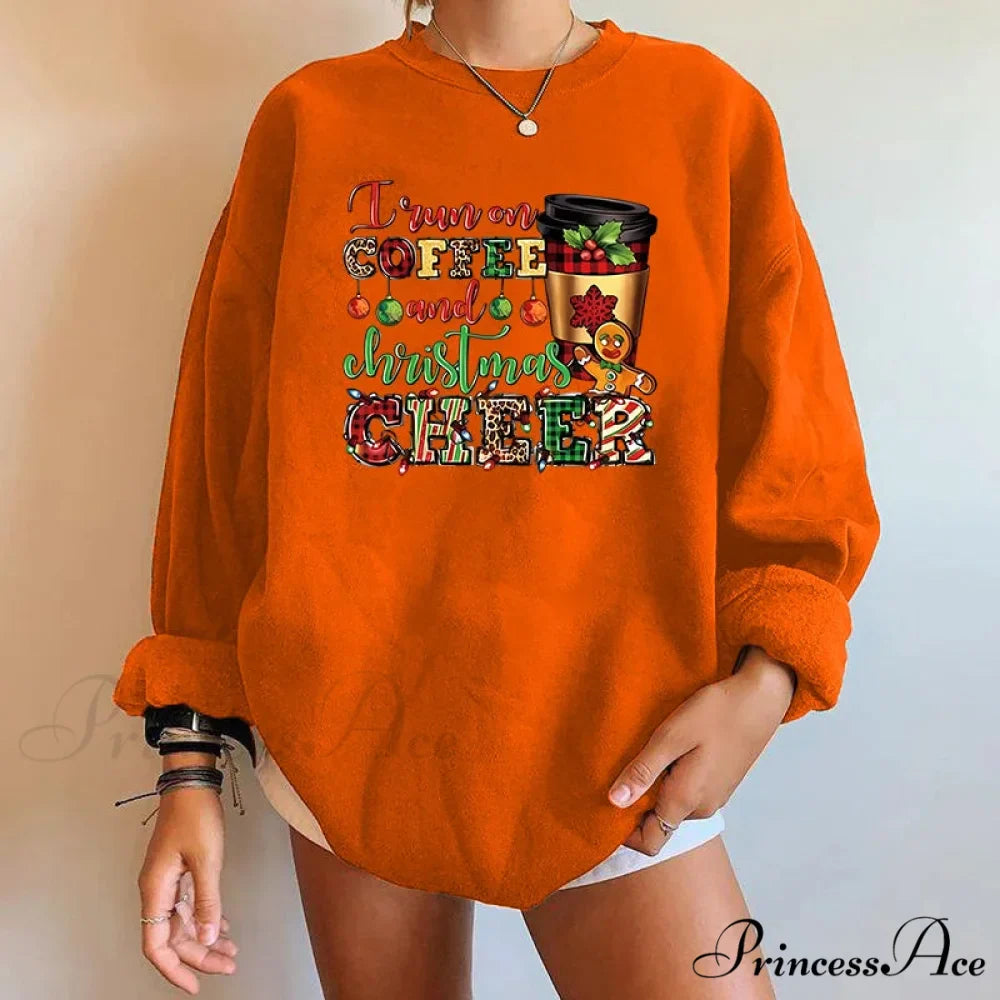 Letter Y2K Trendy Round Neck Casual Autumn Spring Christmas Hoodie