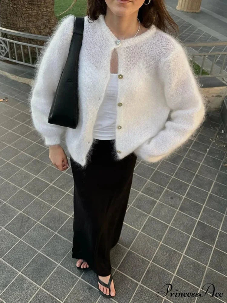 Light Long Sleeve Solid Knit Cardigan