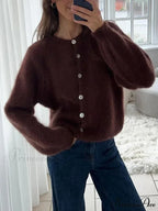 Light Long Sleeve Solid Knit Cardigan