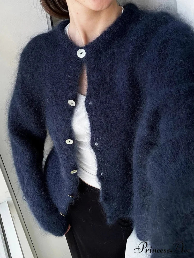 Light Long Sleeve Solid Knit Cardigan