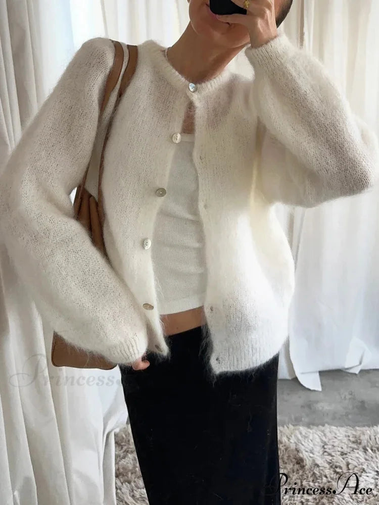 Light Long Sleeve Solid Knit Cardigan