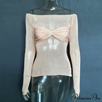 Lightweight T-Shirt Fashion See-Through Neck Women's Top