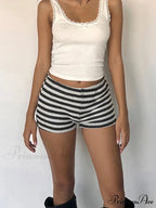 Line Textured Knitted Short