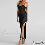 Lola High Slit Charming Satin Dress 2