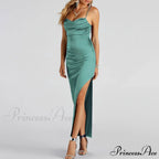 Lola High Slit Charming Satin Dress 2