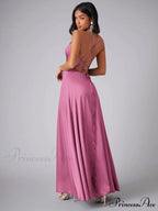 Lola High Stylish Slit Satin Dress